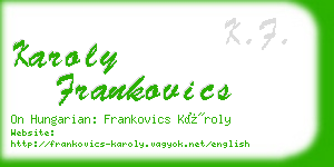 karoly frankovics business card